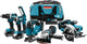 Makita dlx6082t set combinato 18 V agli ioni di litio con 3 batterie da 5,0 Ah - per trapani (a percussione), viti (a percussione), segatura e levigatura - dlx6082t