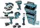 Makita dlx8100j | set combinato 18v | ddf484 + dtd153 + dga504 + dhs660 + djv182 | incl. batterie e caricabatterie DLX8100J
