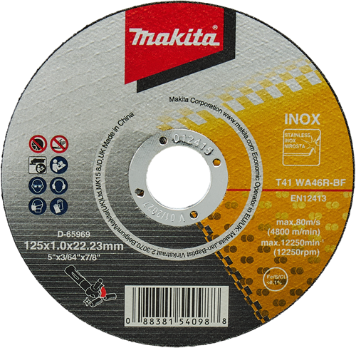 Disco da taglio Makita 125x1,0mm acciaio inossidabile - d-65969-50