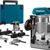 Makita drt50zjx9 accu freesmachine 18v li-ion | zonder accu's en lader in m-box met geleiderail adapter - drt50zjx9