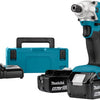 Avvitatore a percussione Makita dtd156rtj 18v | incluse batterie 2x5.0ah, caricabatterie rapido, mbox