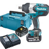 Makita dtw1001rtj 18v slagmoersleutel 1050 nm 5,0ah accu (2 st), snellader, mbox