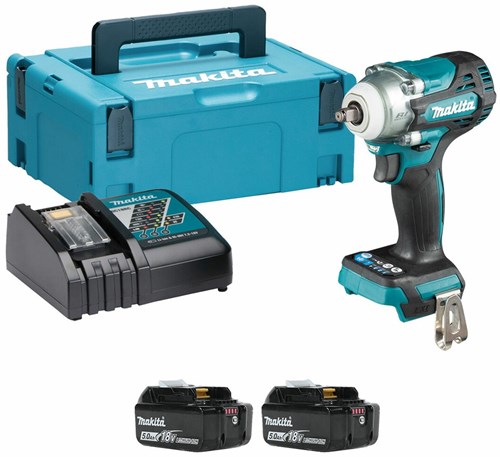 Makita dtw302rtj | llave de impacto a batería | 18v | 2 baterías de 5,0 ah + cargador rápido | en mbox