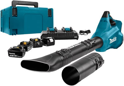 Makita dub362pt4j 2x18 v leaf blower | with duo charger and 4 batteries