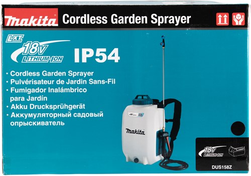 Makita dus158z | lxt 18 sc | spruzzatore a pressione a zaino | 15 litri | senza batteria e caricabatterie | in scatola - so158z
