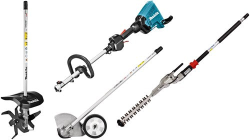 Makita dux60zx14 | Sistema combinado 2x18 v + accesorio cultivador, podadora de arbustos y bordeadora | sin cargador de bateria