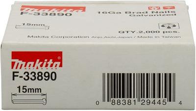 Makita accessories brad length 15mm version galvanized wire thickness 1.61mm - f-33890