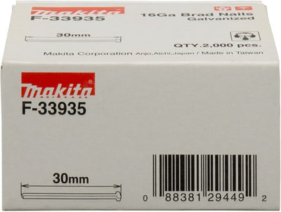 Makita accessories brad length 30mm version galvanized wire thickness 1.61mm - f-33935
