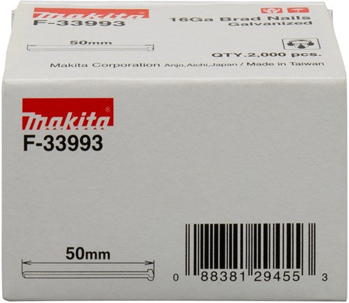 Accesorios Makita longitud del clavo versión 50 mm espesor de alambre galvanizado 1,61 mm - f-33993