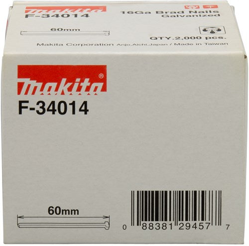 Makita accessories brad length 60mm version galvanized wire thickness 1.61mm - f-34014