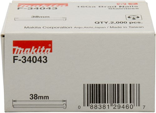 Accesorios Makita brad acero inoxidable longitud 38mm versión acero inoxidable A2 espesor del cable 1,61mm - f-34043
