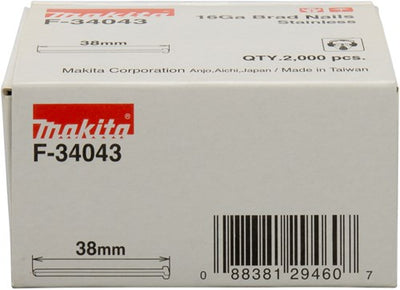 Accessori Makita brad acciaio inox lunghezza 38mm versione acciaio inox A2 spessore filo 1,61mm - f-34043