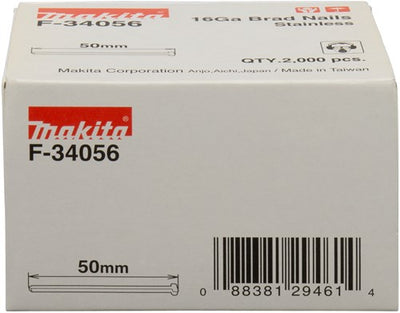 Accessori Makita brad acciaio inox lunghezza 50mm versione acciaio inox A2 spessore filo 1.61mm - f-34056