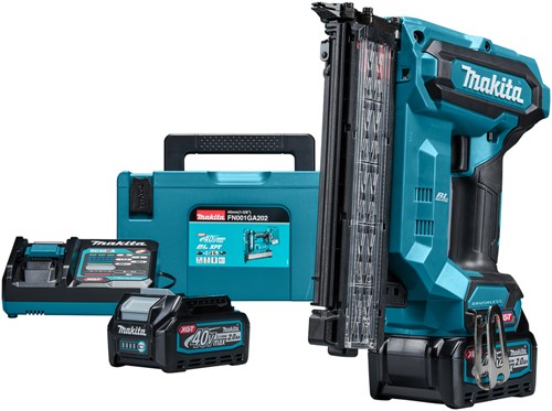 Makita fn001ga202 | xgt accu brad tacker 40v max in mbox (2x 2.0ah accu + snellader) - fn001ga202