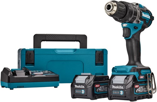 Makita hp002gd201 | Trapano/avvitatore a percussione max 40 V | Batteria da 2,5 Ah (2 pezzi) + caricabatterie rapido | in mbox-hp002gd201