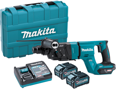 Martillo combinado a batería Makita HR007GM201 | 40v máximo | sds-plus | 2 baterías de 4,0 ah + cargador rápido | en estuche de plastico