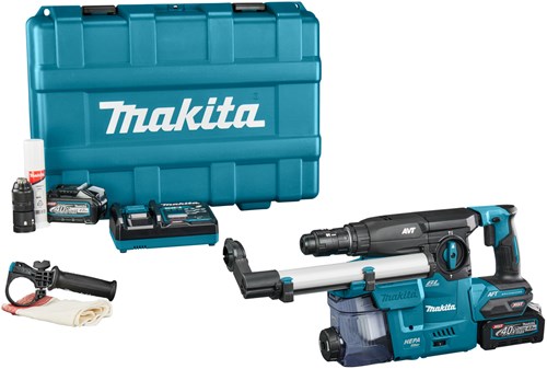 Martello combinato a batteria Makita HR009GM202 | 40 V massimo | sds-plus | 2 batterie da 4,0 Ah + caricabatterie rapido | in custodia di plastica - hr009gm202