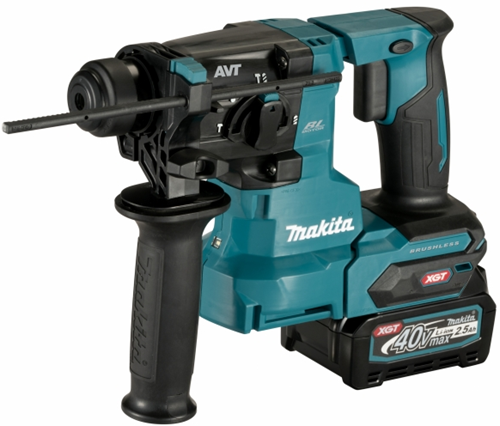 Makita hr010gd201 | martillo combinado | 40v máximo | sds-plus | conjunto | 2x 2,5ah | extracción de polvo en m-box