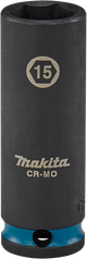 Makita e-16324 impact black krachtdop 3 8 lang | 15 mm