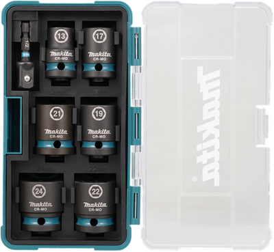 Imp Makita juego de vasos de impacto act negro, 1 2 7 piezas - e-16592