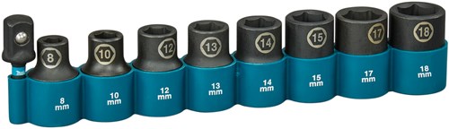 Imp Makita juego de vasos de impacto act negro, 1 2 9 piezas - e-16645