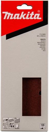 Accessori Makita foglio abrasivo k100 93x228 rosso g. -p-31865