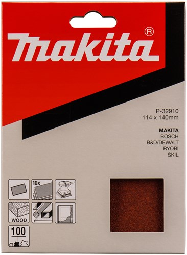 Accesorios Makita hoja de lija k100 114x140 roja - p-32910
