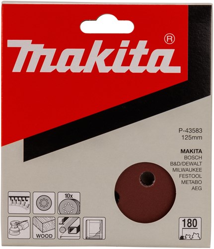 Makita accessoires makita p-43583 schuurschijf red v. 125mm. k180 ve=10