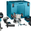Makita rt001gm205 boven- en kantenfrees | 40 v max | 2 x 4.0 ah accu + snellader | incl. diverse voeten | in mbox rt001gm205