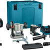 Makita rt001gm206 fresa superiore e per bordi | 40 V massimo | 2 batterie da 4,0 Ah + caricabatterie rapido | incl. piedini vari + adattatore per binario di guida | in mbox-rt001gm206