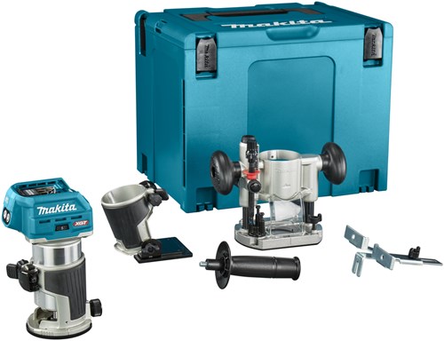 Fresa per top e bordi Makita rt001gz10 | 40 V massimo | senza batterie e caricabatterie | incl. vari piedi | in mbox-rt001gz10