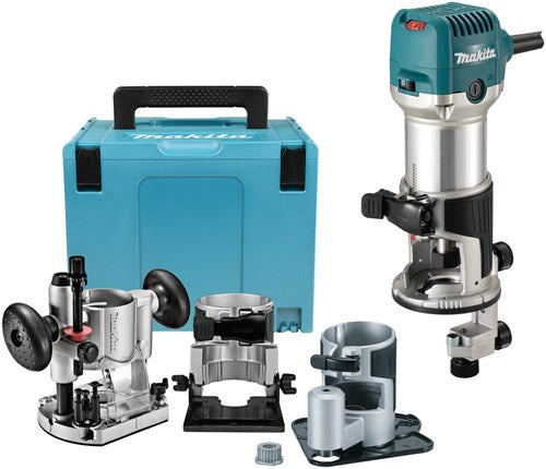 Makita rt0702cx3j | Fresa per bordi 230 v | con vari piedi | in mbox-rt0702cx3j