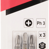 Punta a vite Makita | ph3x25 | 3 pezzi - b-23472