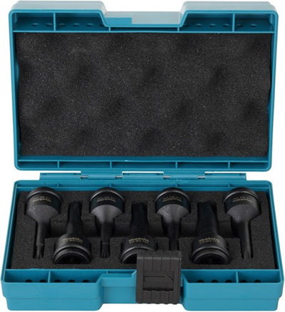 Juego de puntas de destornillador de impacto Imp Makita Torx | 7 piezas | actuarnegro | 1 2'' | reino unido - e-23628