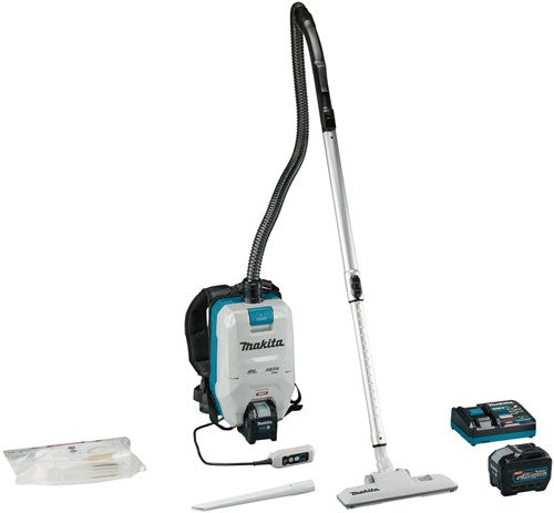 Makita vc008gl201 | Aspirapolvere a spalla 40v max | 2 batterie da 8,0 Ah + caricabatterie rapido VC008GL201