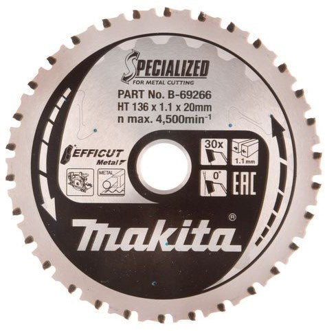 Lama per sega Makita efficiente | 136x20x1,1 | 45t | 0 g