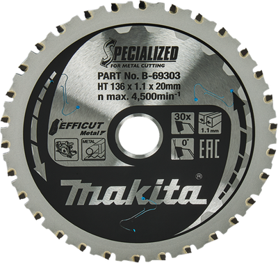 Lama per sega Makita ffcut 136x20x1.1 30t 0g - b-69303