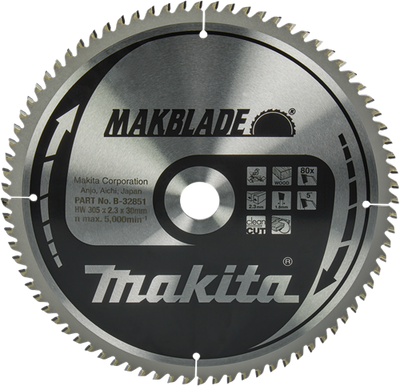 Hoja de sierra makita madera 305x30x2.3 80t 5g - b-32851