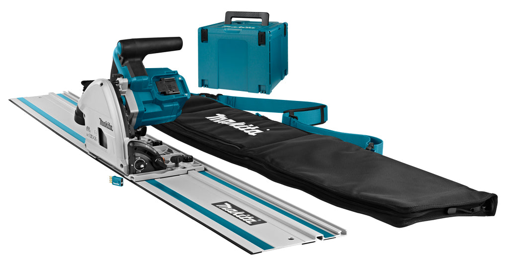 Sierra de inmersión inalámbrica Makita 165mm 2x18v desnuda + sierra y riel guía