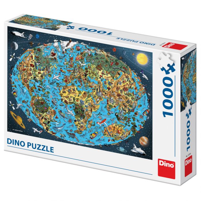 Dinotoys Dino Puzzle - Mappa del mondo speciale - 1000 pezzi