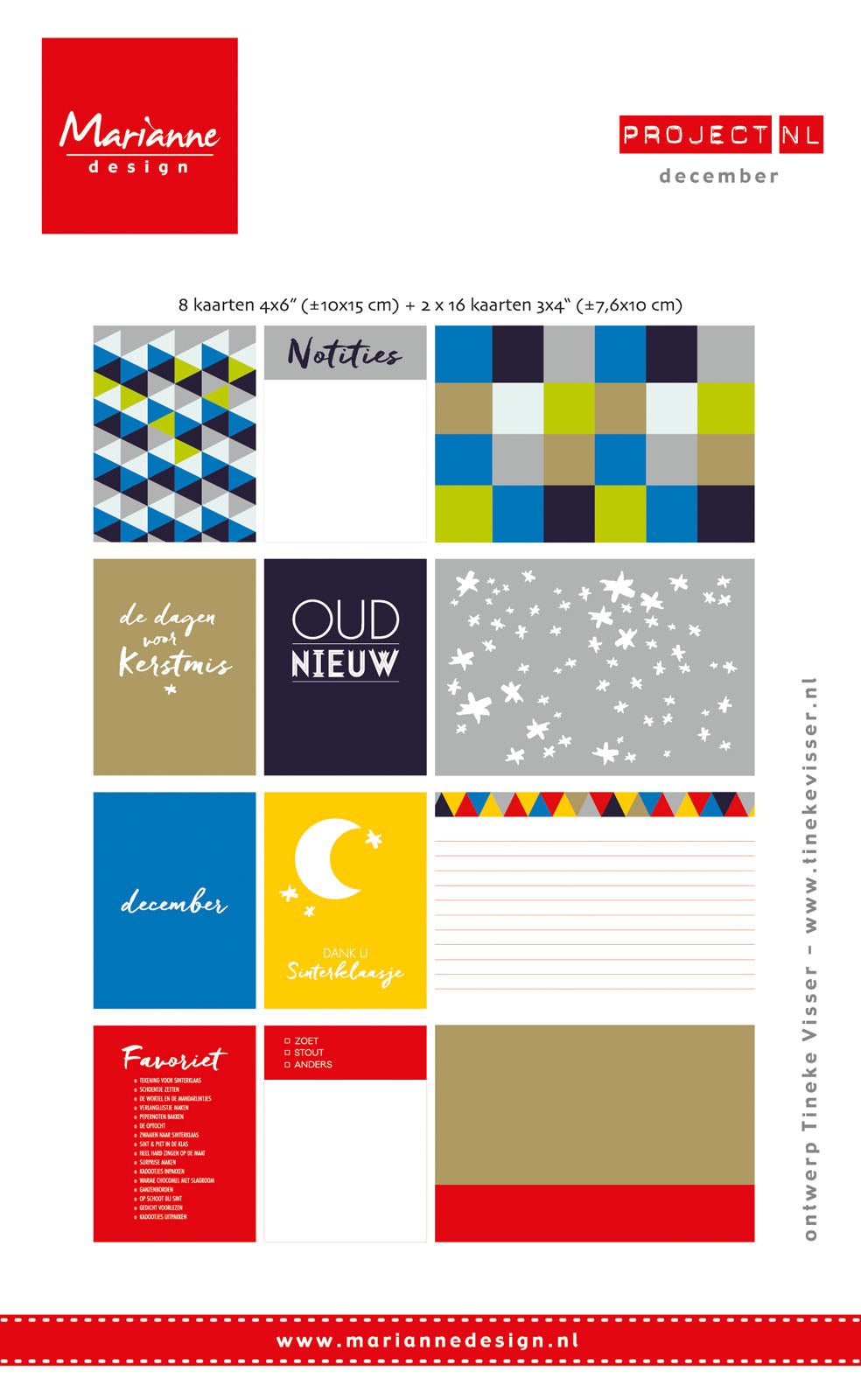 Design Marianne • set di carte olandesi decorazione dicembre