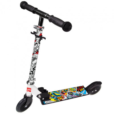Marvel Avengers 2-wiel kinderstep voetrem jongens zwart wit