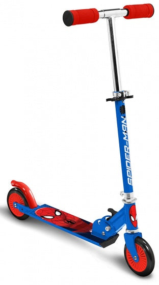 Marvel Spider-Man 2-wiel Kinderstep Opvouwbaar Voetrem Blauw Rood