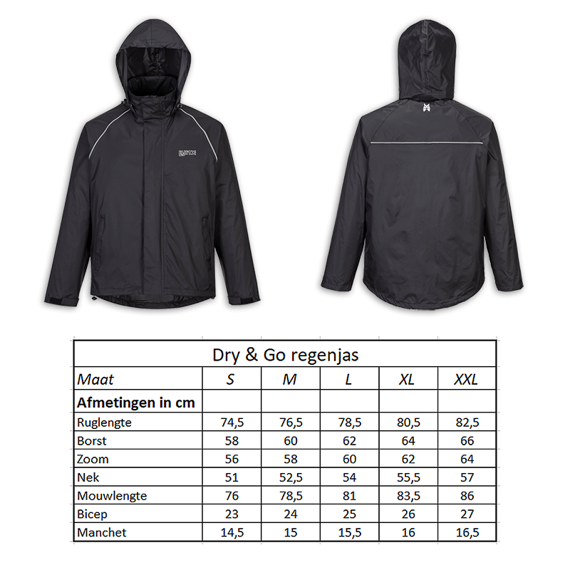 Regenjas Dry Go maat XXL