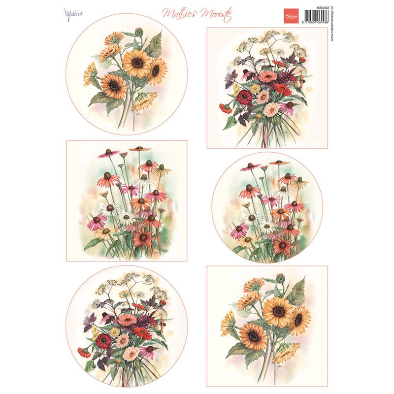 Design Marianne • foglio singolo dei più bei bouquet autunnali di Mattie
