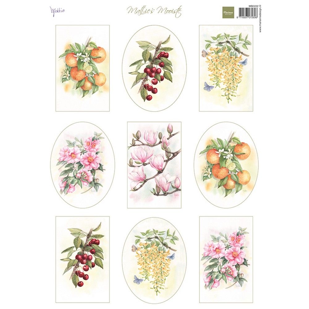 Diseño de Marianne • La hoja recortada de flores frutales más hermosa de Mattie