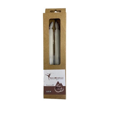 Velas mágicas con llama LED para cena goteo 20 cm blanco juego de 2