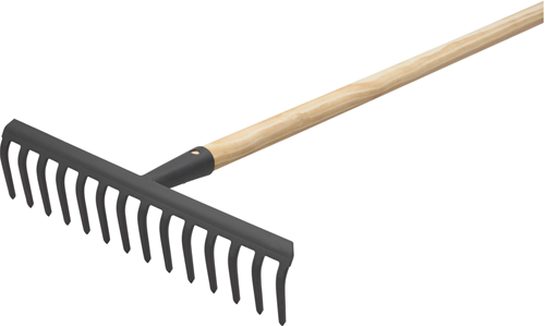 Rastrello da giardino Meister 14t nero con manico - wu9850710