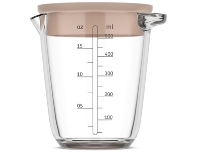 Tazza di misurazione in vetro 500 ml con gesso di coperchio