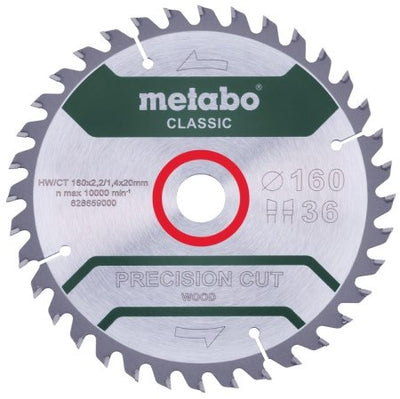 Accesorios Metabo hoja de sierra circular | clásico de madera de precisión | 160x20mm | z36 wz 10° b - 628659000